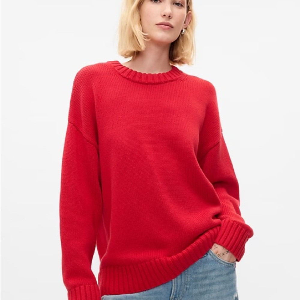Gap 100% cotton boyfriend sweater red